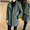 Весенняя мужская ветровка средней длины, пальто корейской версии, модная и свободная куртка, тонкая ветровка