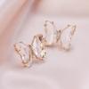 A Pair 15×20mm Copper Earrings  Crystal Glass Colorful Butterfly Shaped Ear Hooks Diy Women's Exquisite Gift Accessories