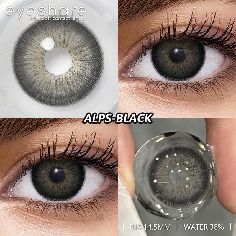 2Pcs Natural Green Colored Contacts for Eyes Blue Lenses Brown Eye Contacts Yearly Lens Makeup Gray Pupils Use for Eye