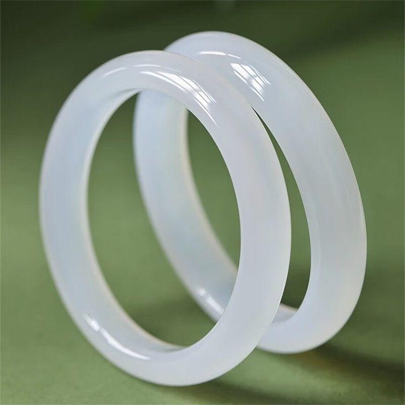 Браслет из белого лунного нефрита, браслет из агата, браслет из нефрита, детский стиль, ледяные семена, желе из личи, кристалл темперамента