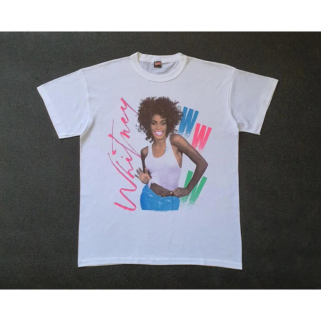 Vintage 1987 Whitney Houston Promo T Shirt Size L Rare 80s R Amp B Pop Soul Hip Hop Fly Girl Rapper Concert Diva 1980s Tee