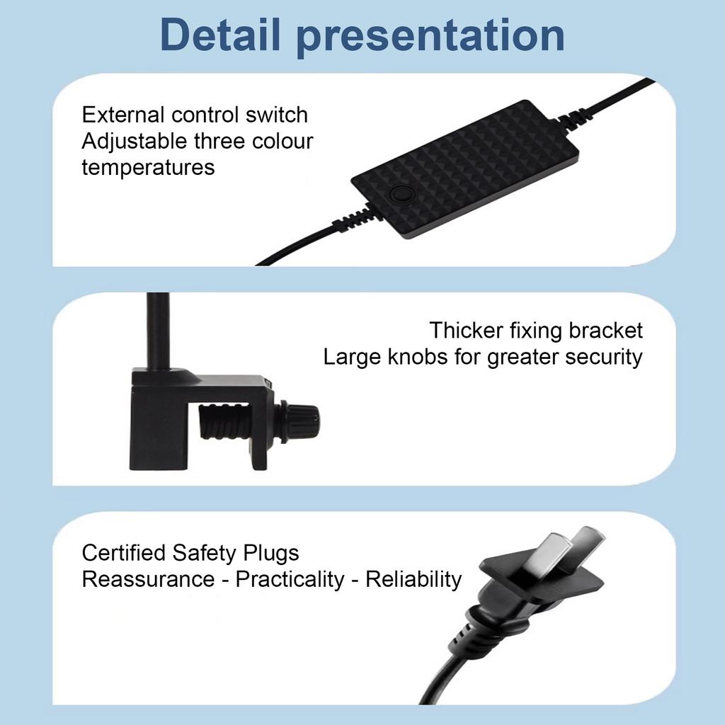 Светодиодный светильник для аквариума 7 Вт/10 Вт для небольших аквариумов с зажимом, регулируемый цвет света
