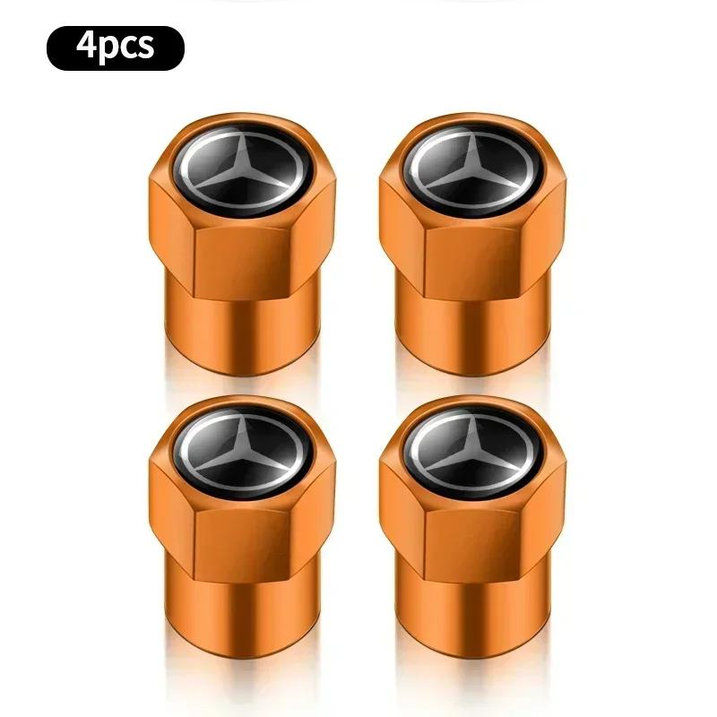 4pcs Car Tire Valve Caps Emblem metal Cap Case For Mercedes Benz B/C/E/S Class A Class C200L GLC GLE CLA Accessories Car Styling AF1