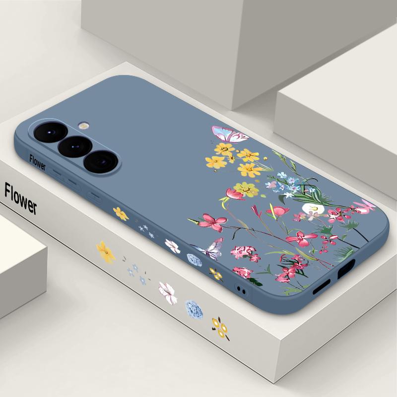 Мягкий ТПУ чехол для Samsung Galaxy S24 S23 S25 FE S25 S22 Ultra A17 A56 A16 A55 A25 A15 A36 A35 A54 5G с рисунком мелких цветов