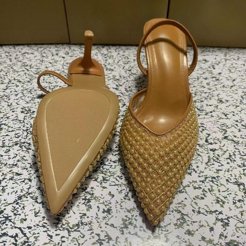 Fashion Summer High Heels Women Slingback Sandals New Design Two Ways To Wear Pointed Toe Brand Hollow Out Party Prom Shoes for Lady
