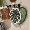 Зеленый Лист Ручное Полотенце Мягкое Впитывающее Полотенце с Листом Алоказии Ручное Полотенце с Листом Монстеры с Петлей для Подвешивания для Дома Ванной Кухни