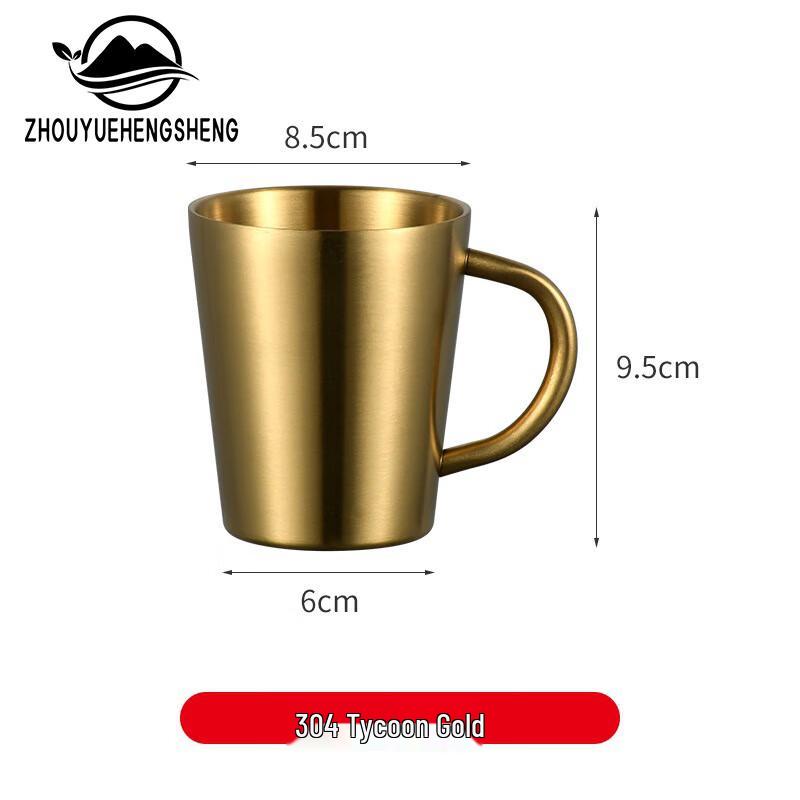 Кружка с двойными стенками из нержавеющей стали 304 Zhouyue Hengsheng с ручкой, 300 мл