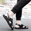 High quality handmade men's shoes Summer trendy  design styles Outdoor leisure beach Walking Black white breathable sandals