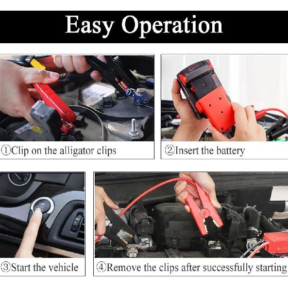 Jumper Cables with Adapter Compatible with 18V Battery Jumper Starter-2FT