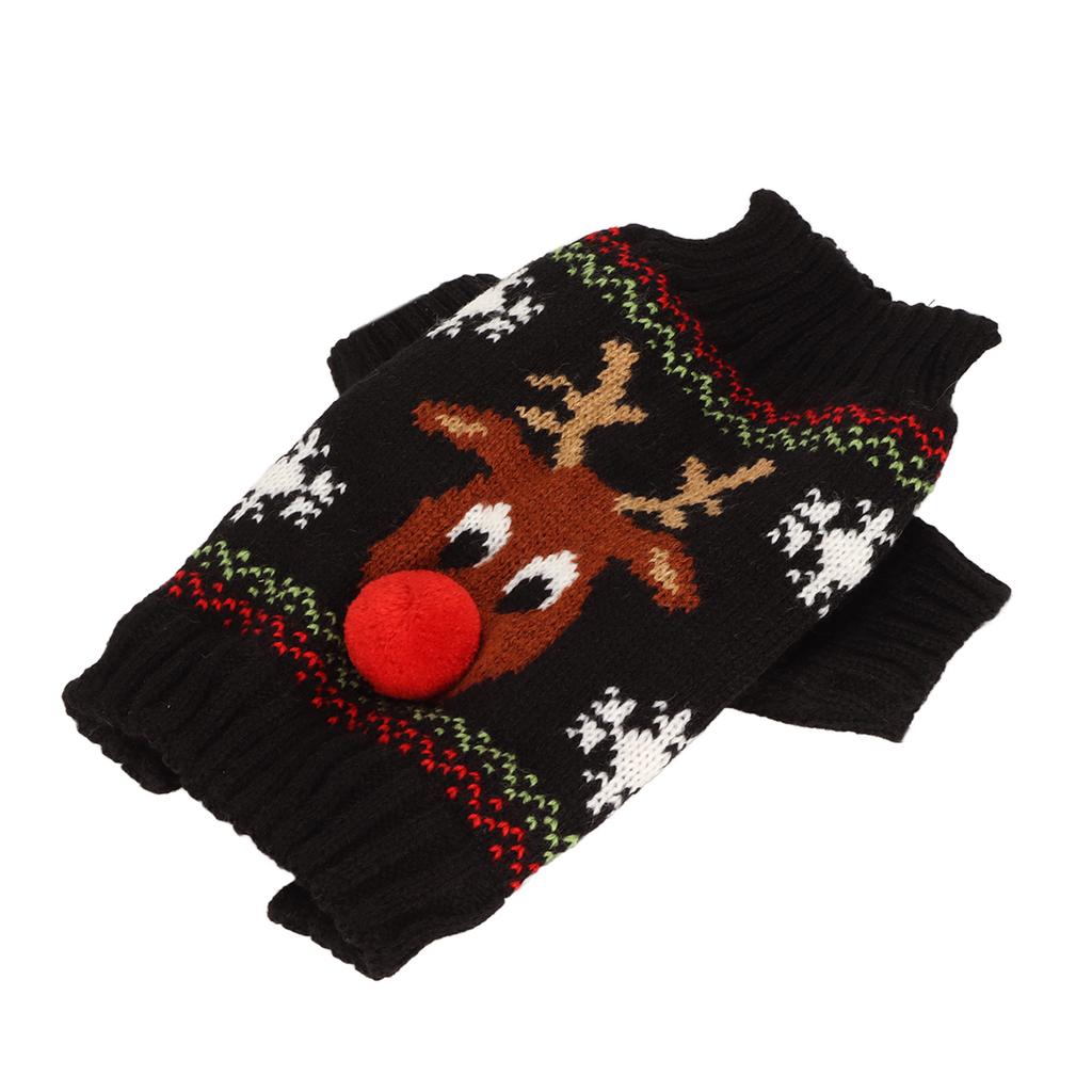Dog Snow Sweaters Thickening New Year Christmas Dog Holiday Sweaters for Small Medium Dogs XS Black