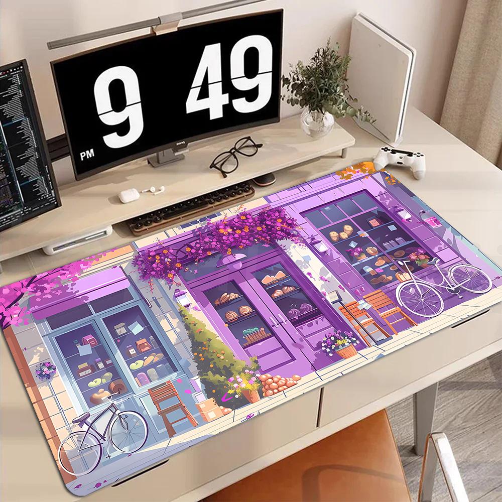 Urban Scenery Design Mouse Pads Anime Desk mat High quality Rubber Anime Gamer mat Computer Desk Table Mat for office and game