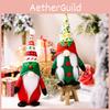 Adorable Christmas Decorative Plush Rudolf Gnome With Printed Pointy Hat For Festive Cheer