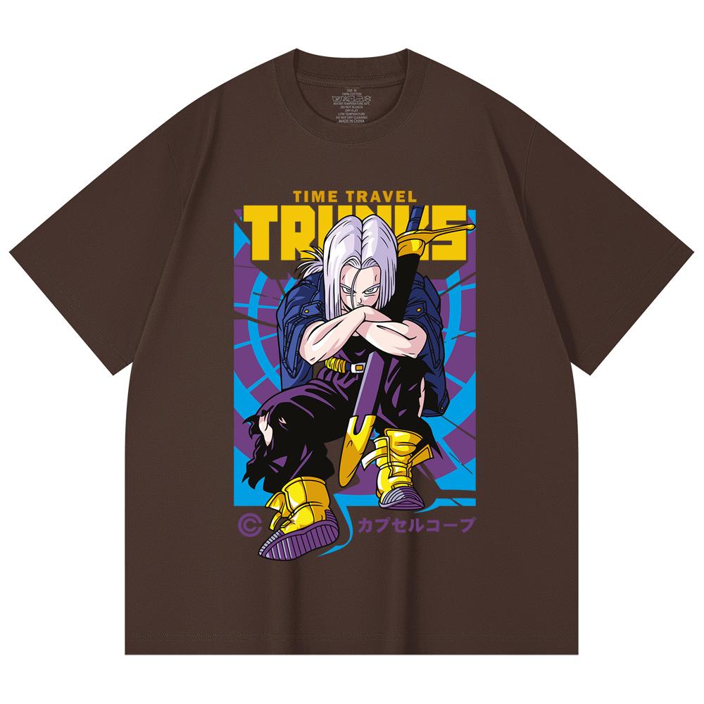 230 г/м² 100% хлопок Dragon Ball V71 Принт Future Trunks Унисекс Тяжелая хлопковая футболка