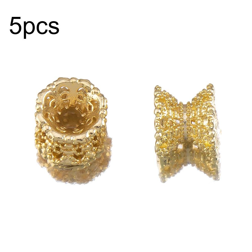 5pcs 10Pcs 20Pcs Large Hole Beads 18K Gold Plated Spacer Beads Jewelry Making Bead Separators Beads for Bracelet DIY Accessories