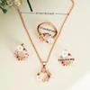 4 Pcs/Set Elegant Rose Gold Jewelry Set Exquisite Design Flower Fashion Accessories  Anniversary