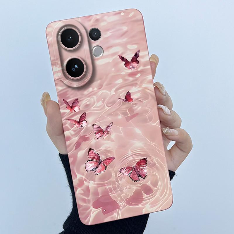 Чехол для телефона Vivo V60 V2511 Чехол Модный Простота Цветы Мягкий Жидкий Силикон Оболочка Для Vivo V 60 VivoV60 5G 2025 Fundas