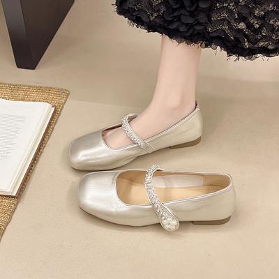 Шампань стразы слово с сумкой голова сандалии женские туфли Мэри Джейн с юбкой 2025 лето новые удобные низкий каблук