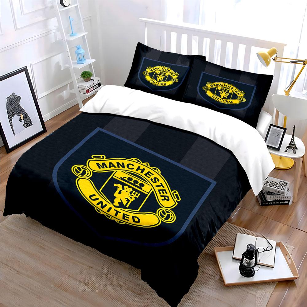 Manchester United Bedding Set Bedding Duvet Cover Set Duvet Cover Pillowcases (1 * Duvet Cover 2 * Pillowcases, without duvet insert)