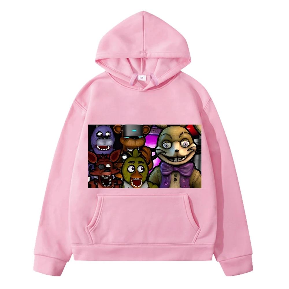 Толстовки Kawaii с изображением медведя и кролика, осенняя куртка для мальчиков, толстовка y2k sudadera FNAF, флисовый пуловер, детская одежда, толстовка с капюшоном в стиле аниме для девочек