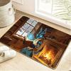 Fiery Lava Dragon Volcano World Pokemon Print Non Slip Absorbent Home Entryway Bathroom Floor Doormat Rug