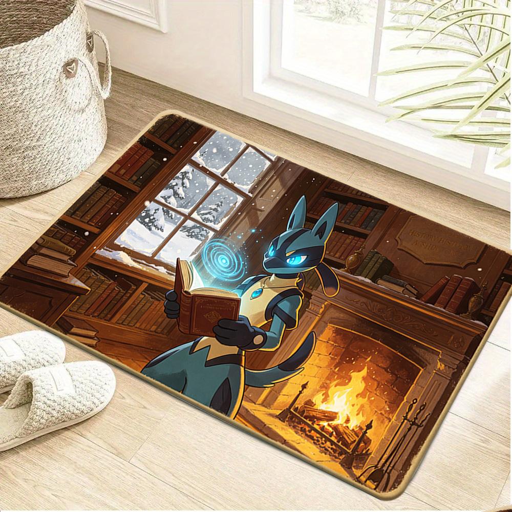 Fiery Lava Dragon Volcano World Pokemon Print Non Slip Absorbent Home Entryway Bathroom Floor Doormat Rug