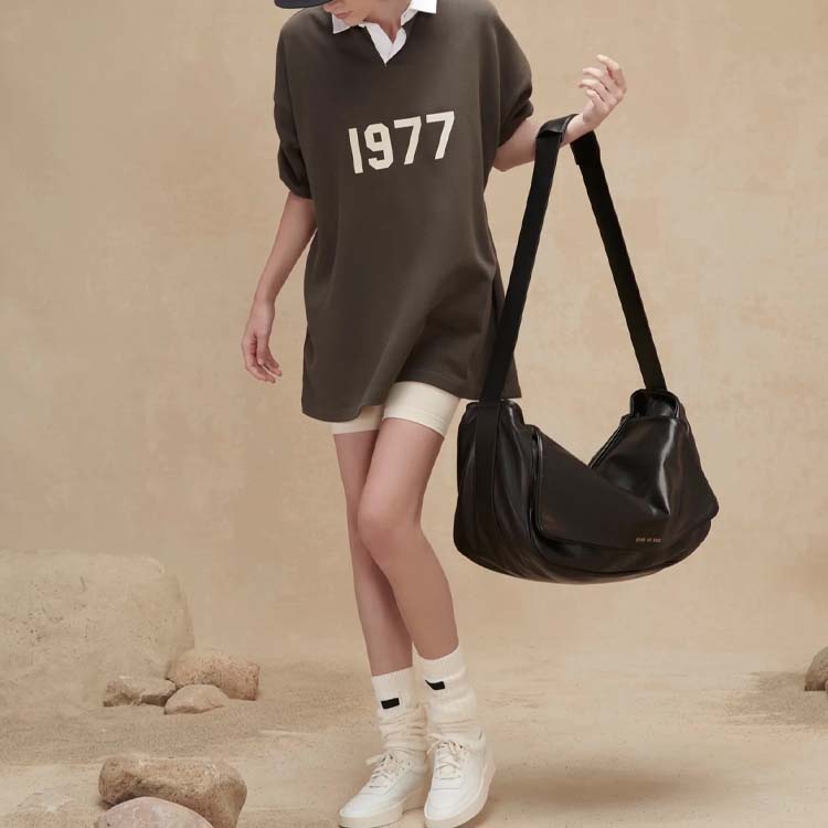 Fear of God Essentials Хенли Регби Лонгслив Поло Унисекс Топы Угольно-Черный FOG-FW22-366 Осень/Зима 2022