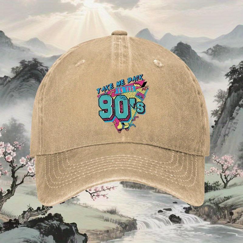 Take Me Back to the 90s Graphic Baseball Cap Unisex Cotton Adjustable Casual Print Hat