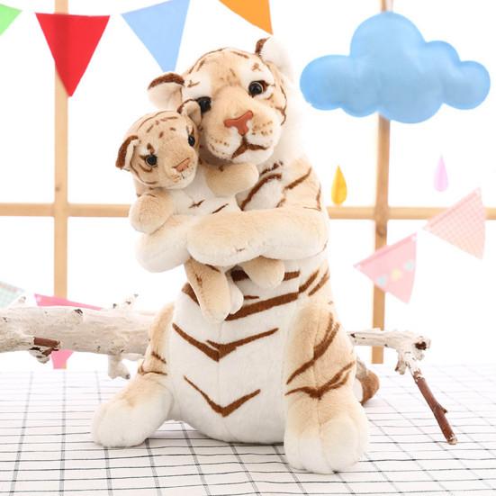 Плюшевая кукла Тигр Мягкая игрушка-животное Симуляция Тигрица и Тигренок Кукла Тигр Плюшевые игрушки Украшение для вечеринки в животном стиле Детская