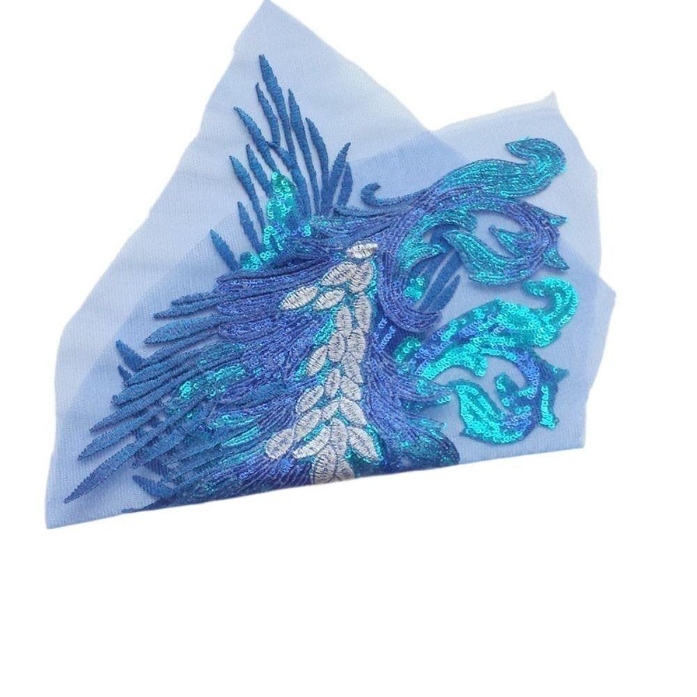 Пайетки в виде пера феникса, нашивки, разноцветные пришивные нашивки, классические модные платья