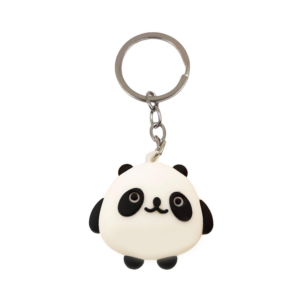 Adorable Silicone Panda Keyring Accessory Cartoon Animal Pendant Backpack or Handbag Decoration Souvenir for Friend