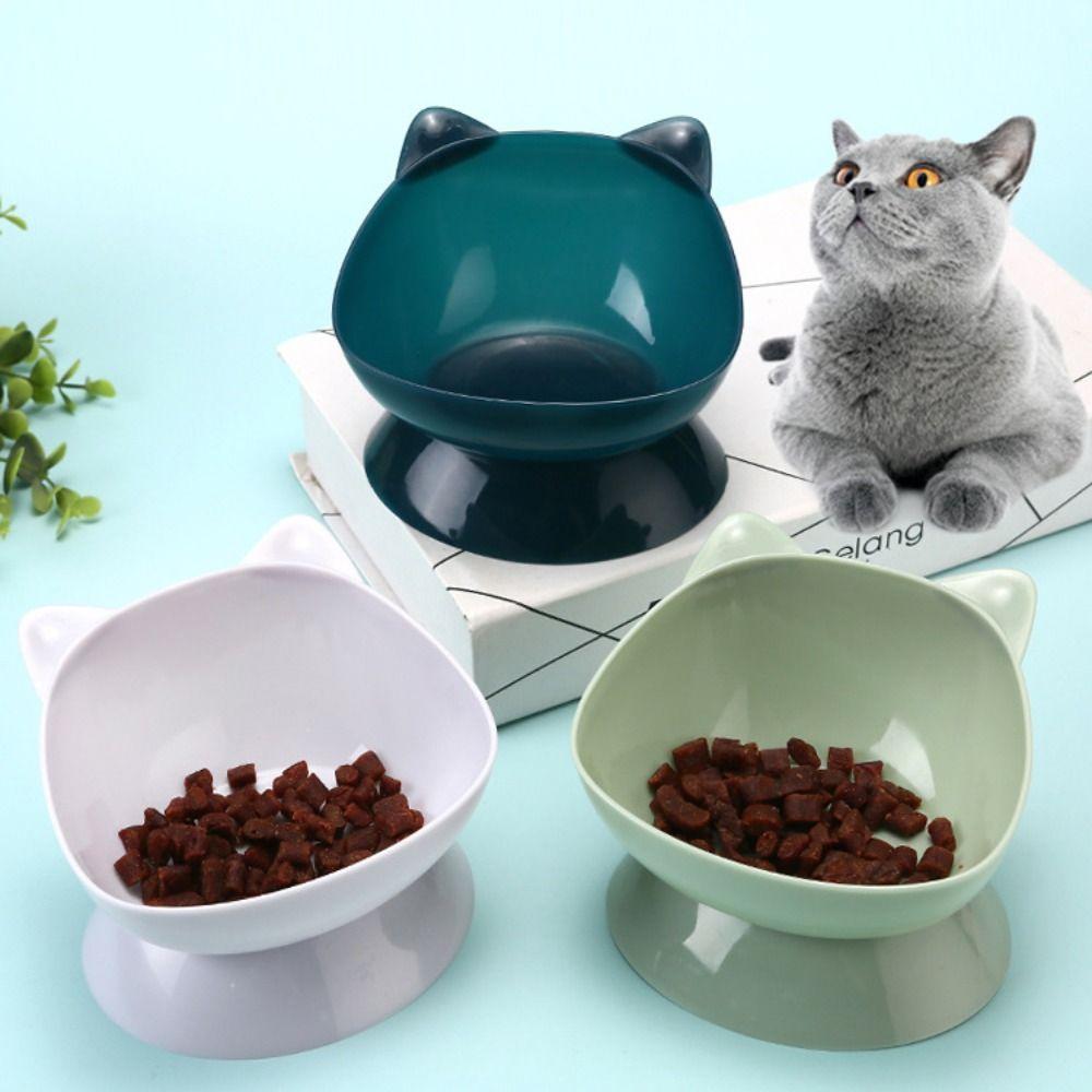 Миска для корма для домашних животных в форме кошачьего уха, приподнятая миска для кормления домашних животных, защита шейного отдела позвоночника домашних животных