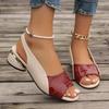 Fashion Women's Plus Size Sandals New Low Heel Fish Mouth Cool Fashion Color Blocked Fashion Sandals Outdoor Open Toe Beach Shoes