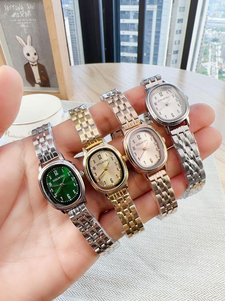 Женские минималистичные кварцевые часы с эллиптическим циферблатом и цифровыми метками, стальной браслет, маленькие наручные часы