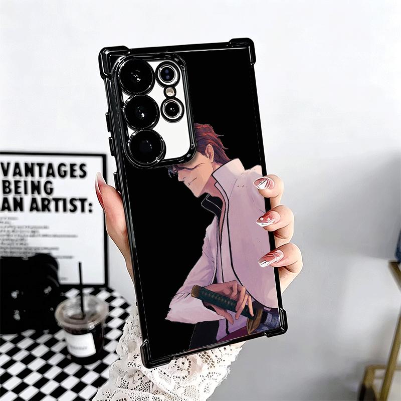 Bleach Aizen Sousuke Plating Phone Case For Samsung Galaxy S24 S25 FE S26 Edge S23 Ultra S22 S21 Plus S20 Anti-Fall Airabag Cove