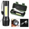 Mini Rechargeable LED Flashlight COB+XPE Portable Torch Camping Lantern Zoomable Focus Light Tactical Flashlight with Pen Clip