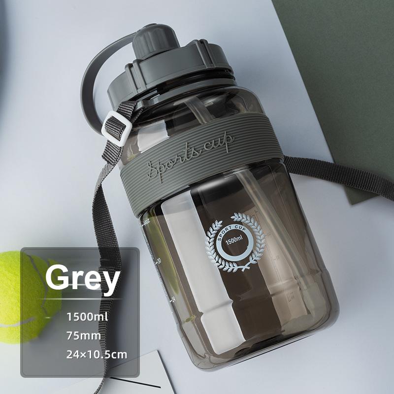 600/1000/1500 мл/2000 Чашка большой емкости для уличного пространства с соломой Студенческая пластиковая чашка для воды Портативная чашка для занятий спортом на открытом воздухе Бутылка с водой