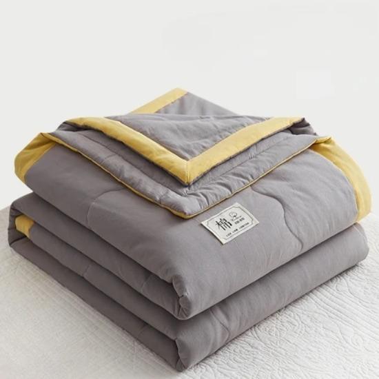 Новое однотонное хлопковое летнее одеяло, мягкое и удобное, для взрослых, кондиционер, студенческое общежитие, односпальное тонкое одеяло