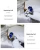 Женское кольцо с муассанитом 5 карат цвета Blue Water Drop, огранки «груша» - Стильный европейский и американский модный бестселлер.