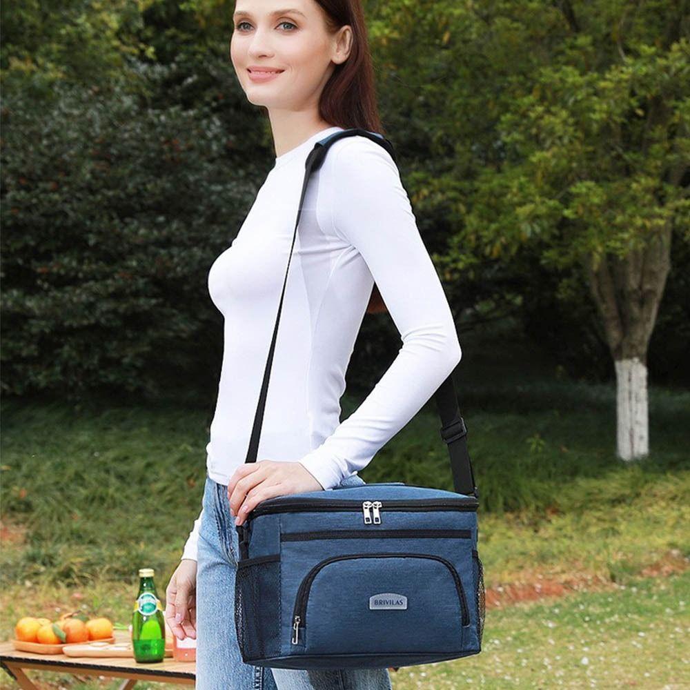 25L Insulated Cooler Tote with Zip Food Carrier Bag Multi-Purpose Shoulder Lunch Bag Picnic