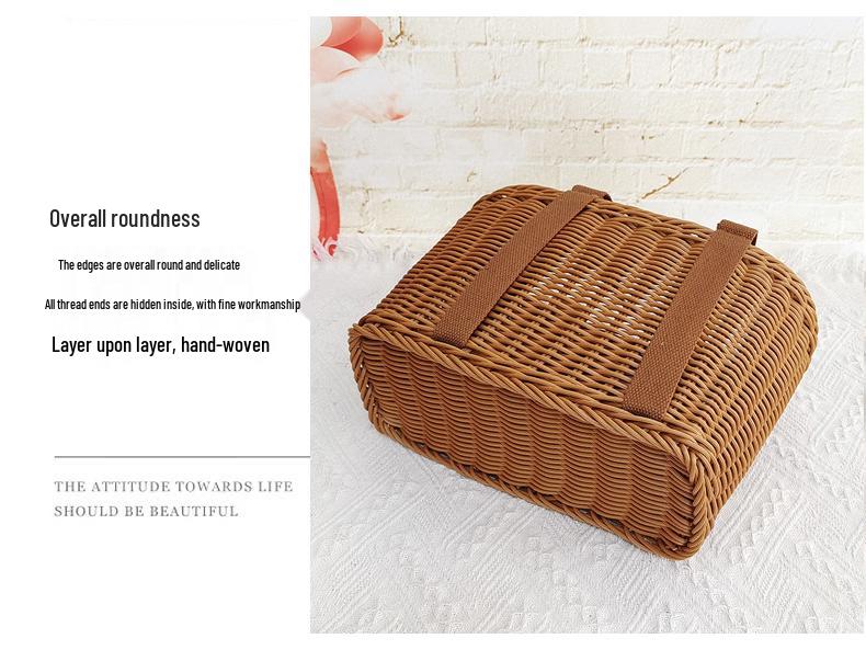 Плетеная сумка из ротанга - Фруктовая и Пикниковая корзина