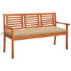 Day and Night - Day and Night 3-seater Garden Bench Solid Eucalyptus Wood and Cushion 150 Cm