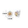 Gorgeous Elegant Flower Design Natural Citrine Ring Earring Set S925 Silver Women and Girls Fine Jewelry Birthday & Party Gift