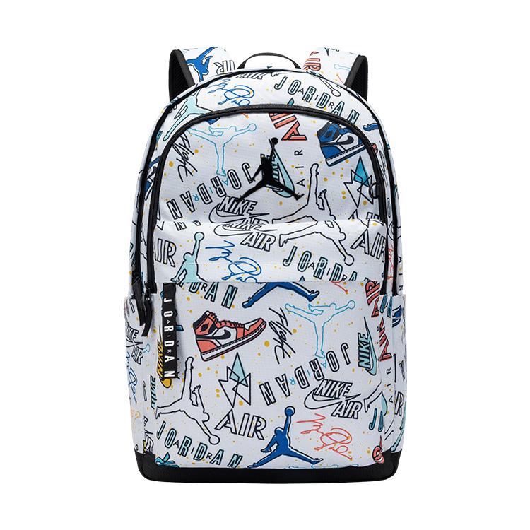 Jordan Colorful Graffiti Print Backpack Large Unisex backpack White JD2533200AD-005