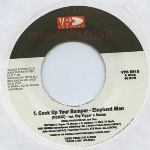 7inch Record ELEPHANT MAN, BIG TIGGER, SASHA - Cock Up Your Bumper Remix VPS8915 VP 2004 US Reggae, Ska & Dub Used