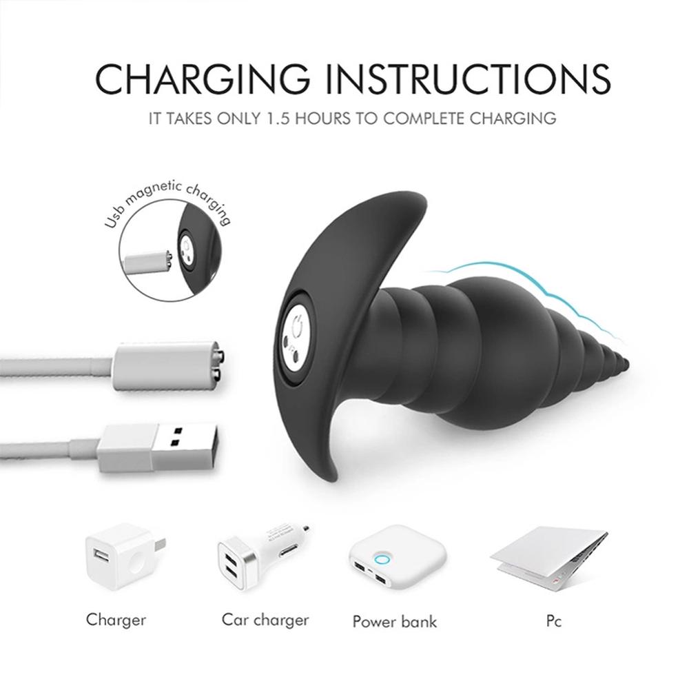 USB перезаряжаемый 9 скоростей силиконовый электрический шок секс-игрушки анальная пробка вибратор