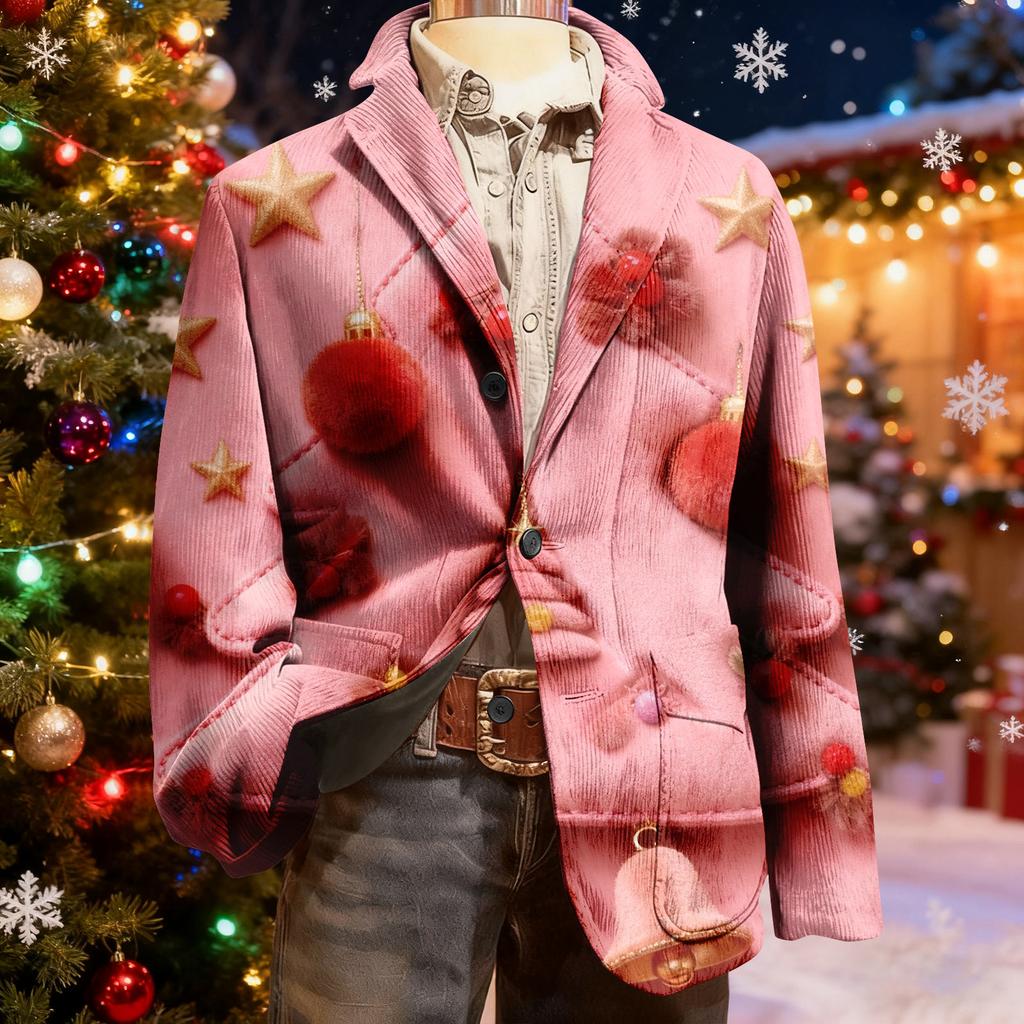 Мужской уродливый рождественский вельветовый теплый карманный пиджак-кардиган, мужской повседневный костюм