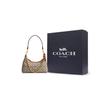 Coach Сумка через плечо из ткани Juliet с коровьей кожей, Сумка на плечо Средняя Женская Какао Полированная CY830-B4TA7