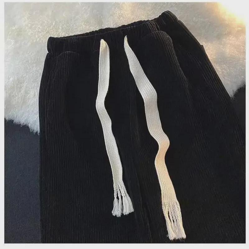 Men's and Women's Wide-Leg Corduroy Sweatpants - Spring/Autumn Drawstring Casual Loose Fit