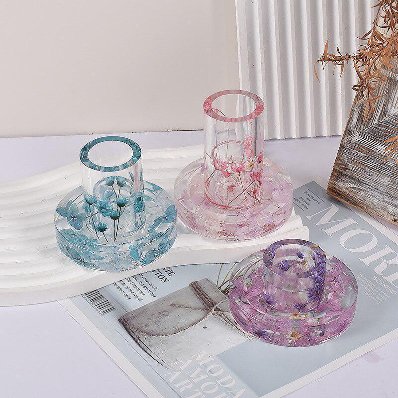 1PC DIY Candle Holder Mould Mold Candlestick Casting Silicone Mould Home Decoration Crafts