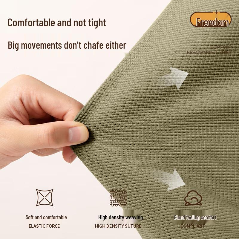 MINISO Men's Waffle Knit Henley Long Sleeve T-Shirt